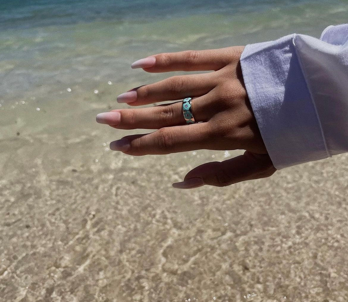 TURQUOISE FLOWER RING